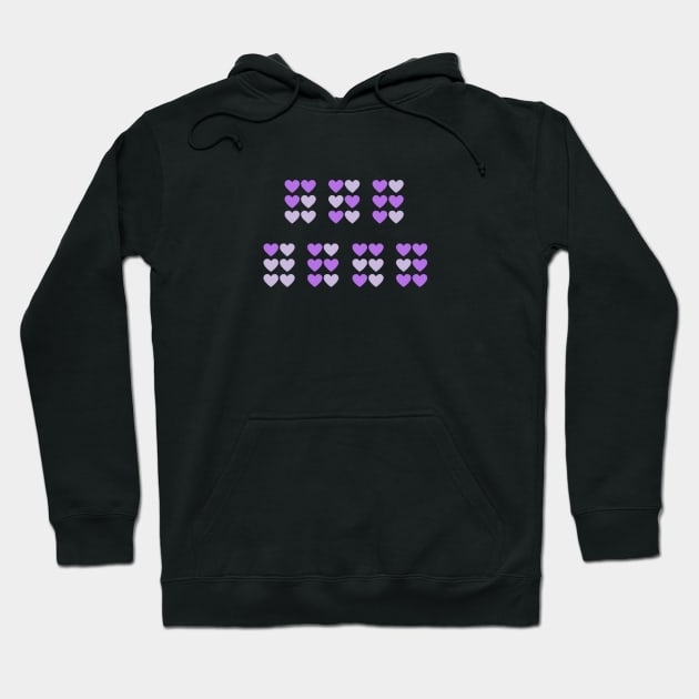 For ARMY Braille Purple Hearts (The Astronaut by Jin of BTS) Hoodie by e s p y
